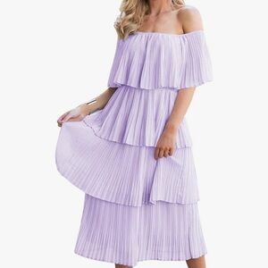 ETCYY Lavender Off-Shoulder Dress